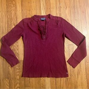 Polo jeans burgundy long sleeve womens size M preloved